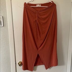 Anthropologie Orange Midi Skirt